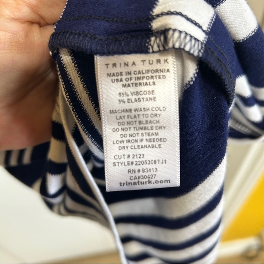 Trina Turk Blue and White One‎ Shoulder Sundress medium - Picture 5 of 5